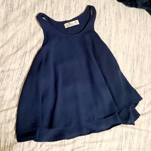 Hollister Nave Blue Flowy Crop Tank